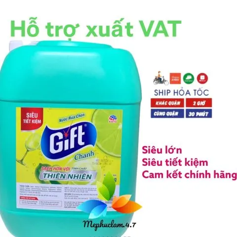 Nước rửa chén Gift can lớn 9.5kg siêu tiết kiệm cho nhà hàng, khách sạn