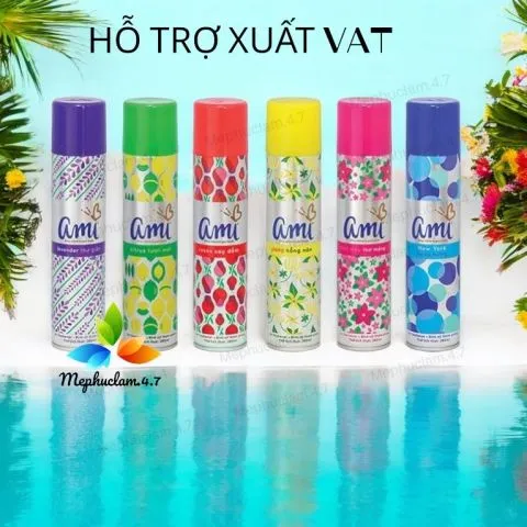 Nước hoa xịt phòng Ami 280ml, lọ tỏa hương sáp thơm phòng Lovenose khử mùi hôi