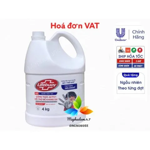 Nước rửa tay Lifebuoy 4kg can lớn  siêu tiết kiệm cho khách sạn, nhà hàng, toà nhà, văn phòng, quán cafe