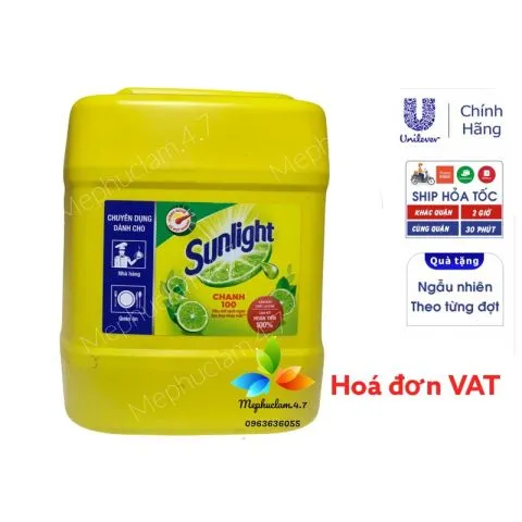 [Hoả tốc] Nước rửa chén Sunlight Chanh can lớn 9.5kg siêu tiết kiệm cho nhà hàng, khách sạn, quán ăn