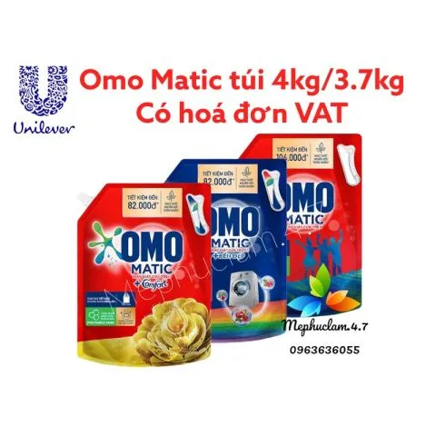 Nước giặt OMO túi (3.7kg/4kg) siêu tiết kiệm