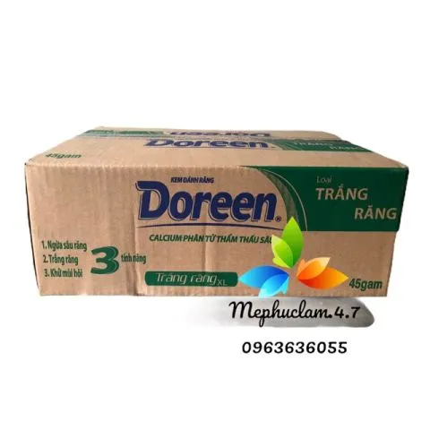 [1 thùng] Kem đánh răng Doreen 120 hộp (45gr/1 hộp)