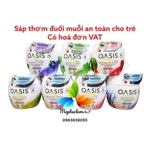 Sáp thơm đuổi muỗi OASIS bằng tinh dầu thiên nhiên an toàn cho trẻ em