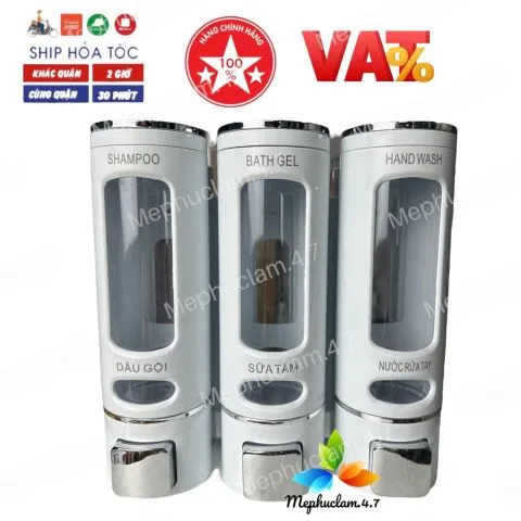 Combo 3 Hộp đựng dầu gội, sữa tắm, nước rửa tay gắn tường.