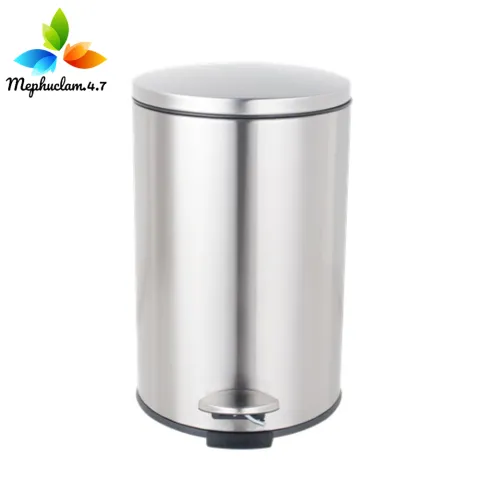 Thùng rác inox đạp chân cao cấp 12 lít – chống vân tay