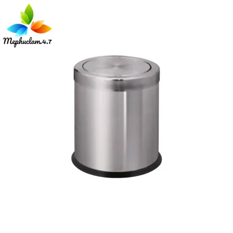 Thùng rác inox tròn nắp lật