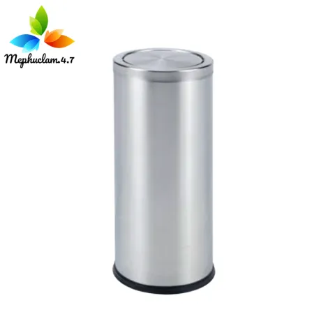 Thùng rác inox tròn nắp bập bênh