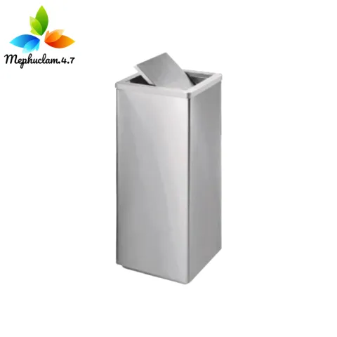 Thùng rác inox vuông nắp lật